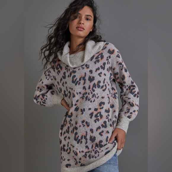 Anthropologie Emmy Cowl Neck Tunic Sweater Dress - Picture 3 of 10